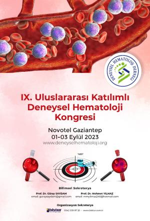 IX. ULUSLARARASI KATILIMLI DENEYSEL HEMATOLOJİ KONGRESİ 01 - 03 EYLÜL 2023 GAZIANTEP
